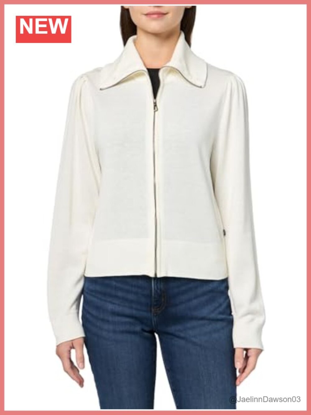Long Sleeve Zip Front Cardigan Sweater Jacket Cotton Blend